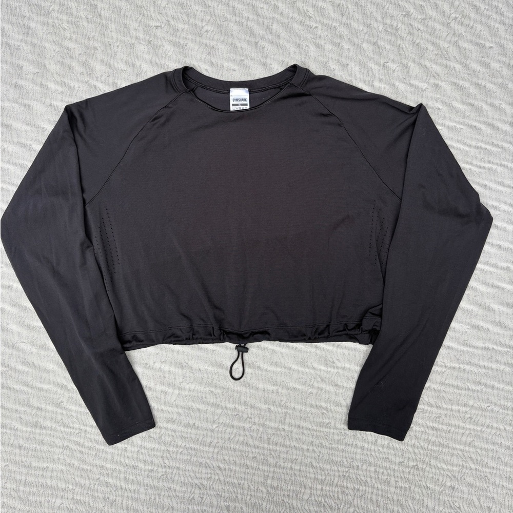 Gymshark Sweat Seamless Long Sleeve Crop Top - Black